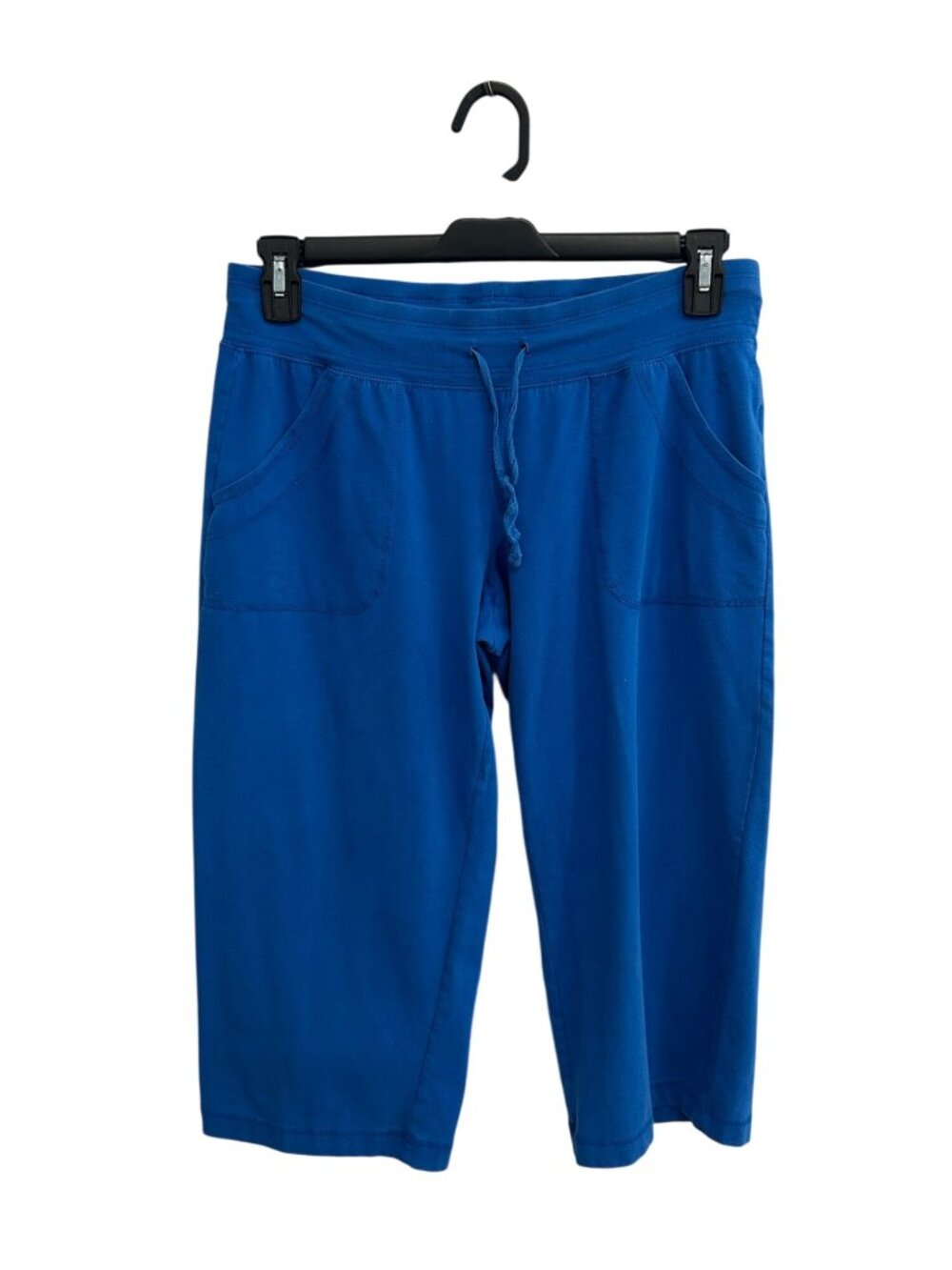 Danskin Now Medium Ultra Blue Drawstring Capri Pants Cotton Blend Minimalist